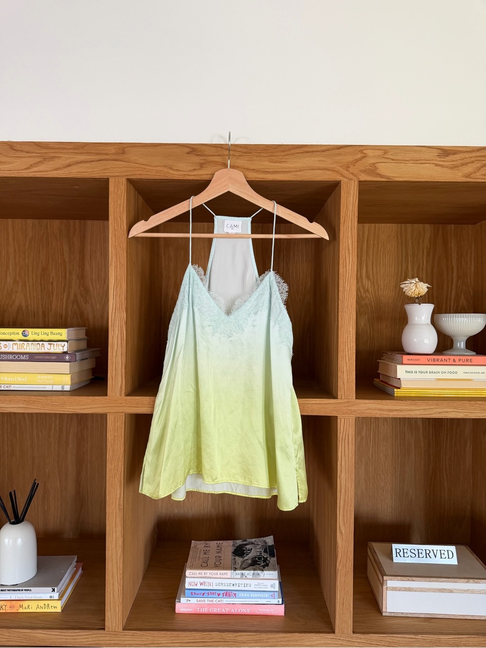 Slip Cami NYC Top Lace Trim - Mint to Lemon Ombre